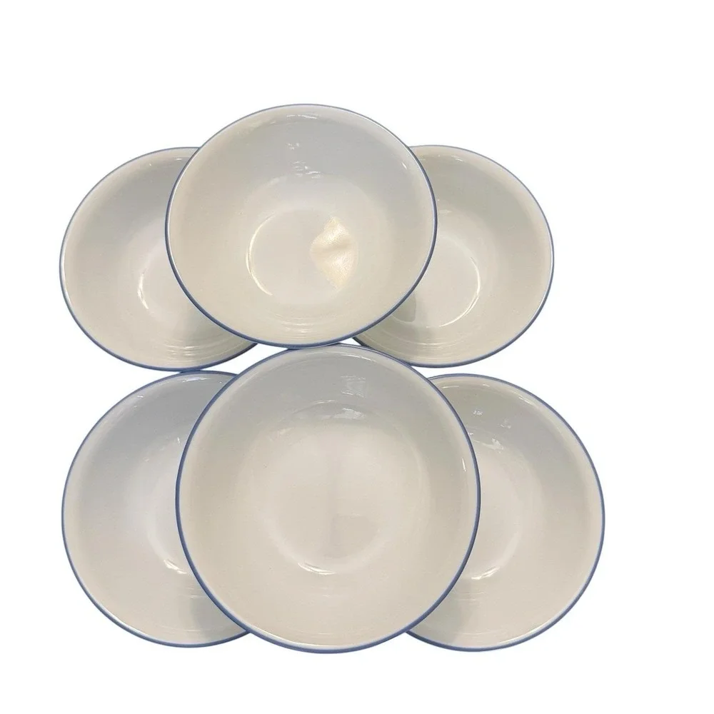 Corelle Vitrelle Set Of 6 MediumBlue Band 6 1/4 Inch  Cereal Bowls Brand New